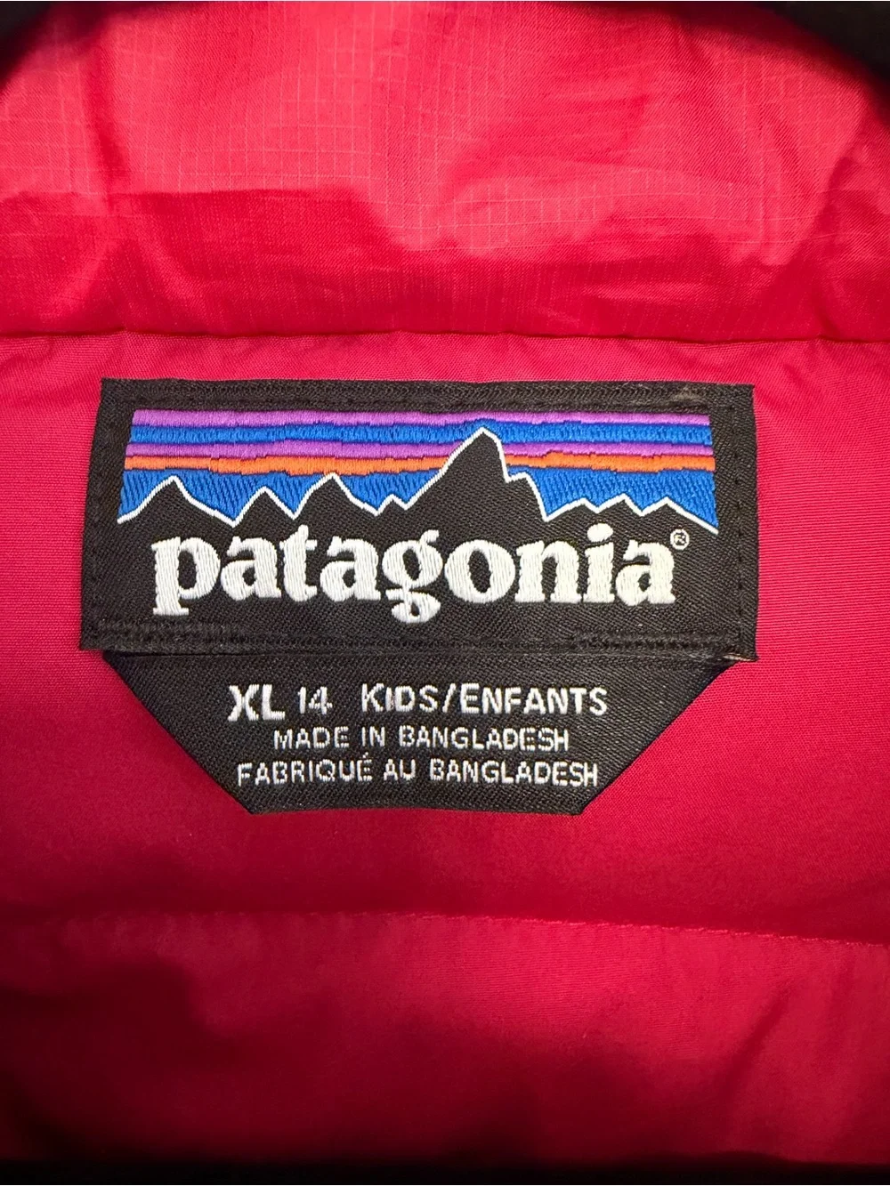 Patagonia Kids XL (14) Down Sweater Jacket Pink Magenta Full Zip Puffer